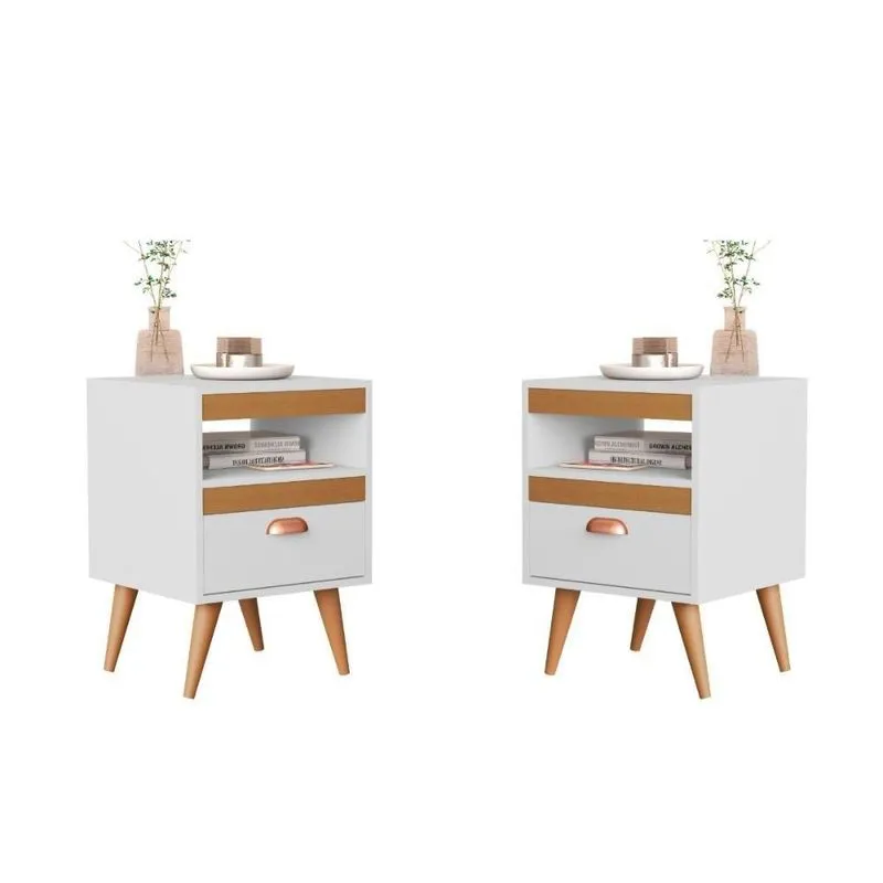 Kit Mesa Cabeceira 2 Unidades Erba Branco Ype