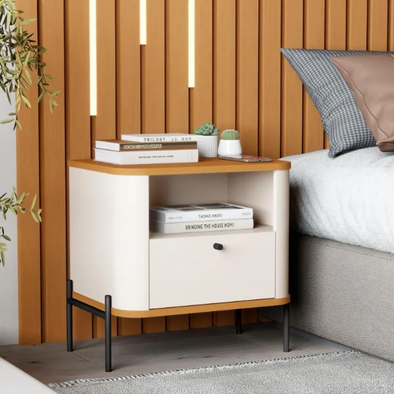 Mesa De Cabeceira Sweet Dreams Off White Nature Preto