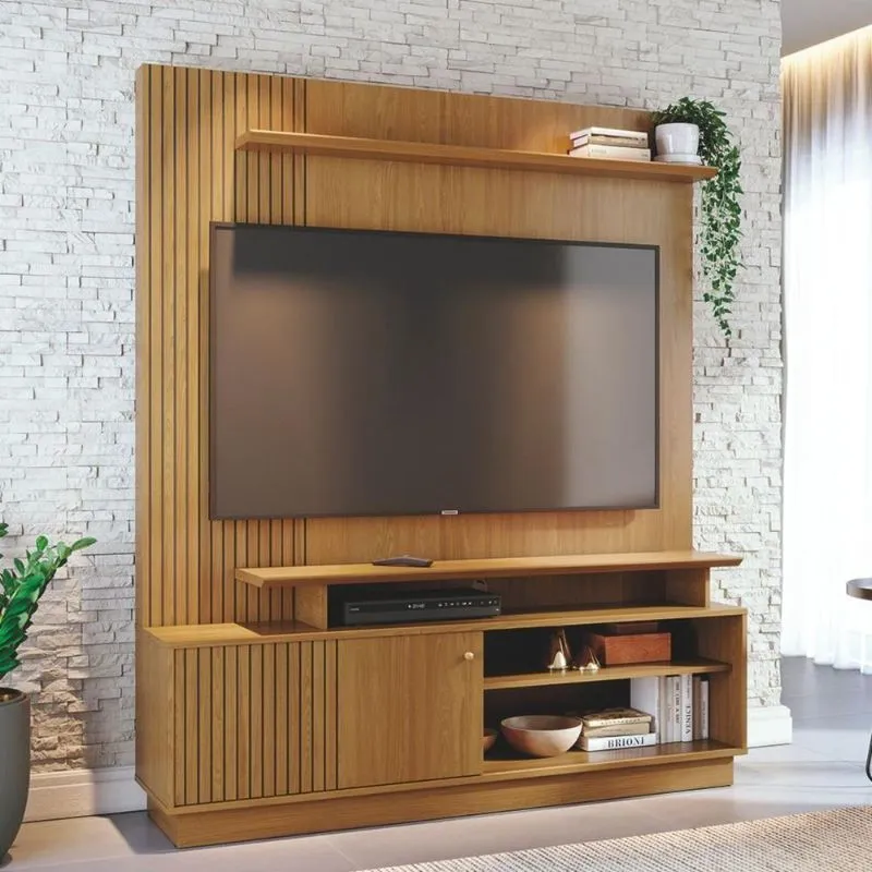 Home Painel Para Tv Frostfall Cumaru
