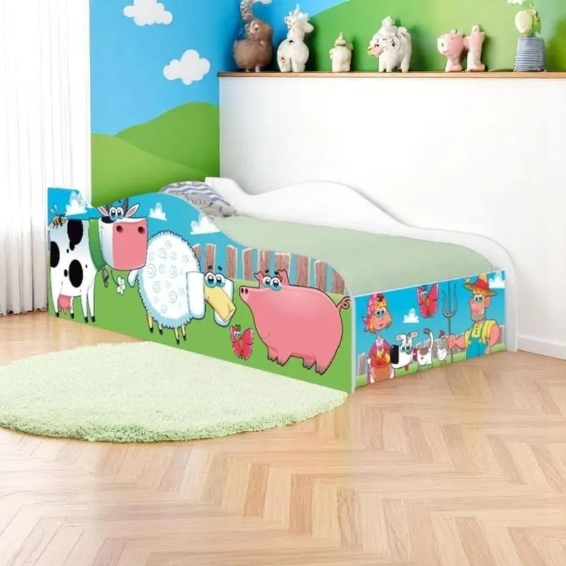 Cama Carro Solteiro Joy Fazendinha E Vaquinha Solteiro Com Colchão