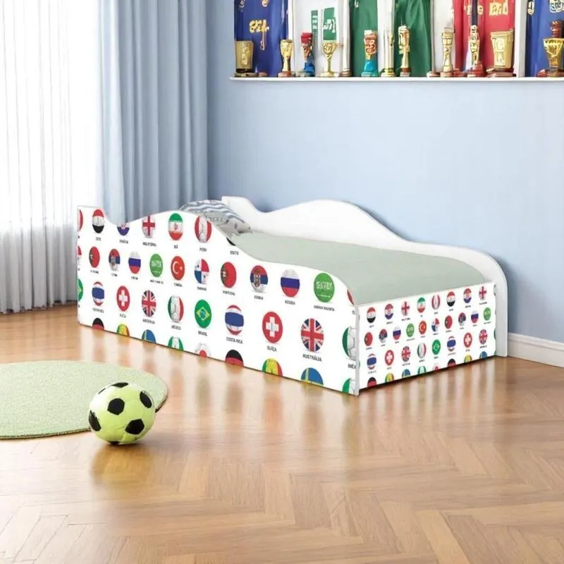 Cama Carro Solteiro Joy Futebol Seleção Solteiro Com Colchão