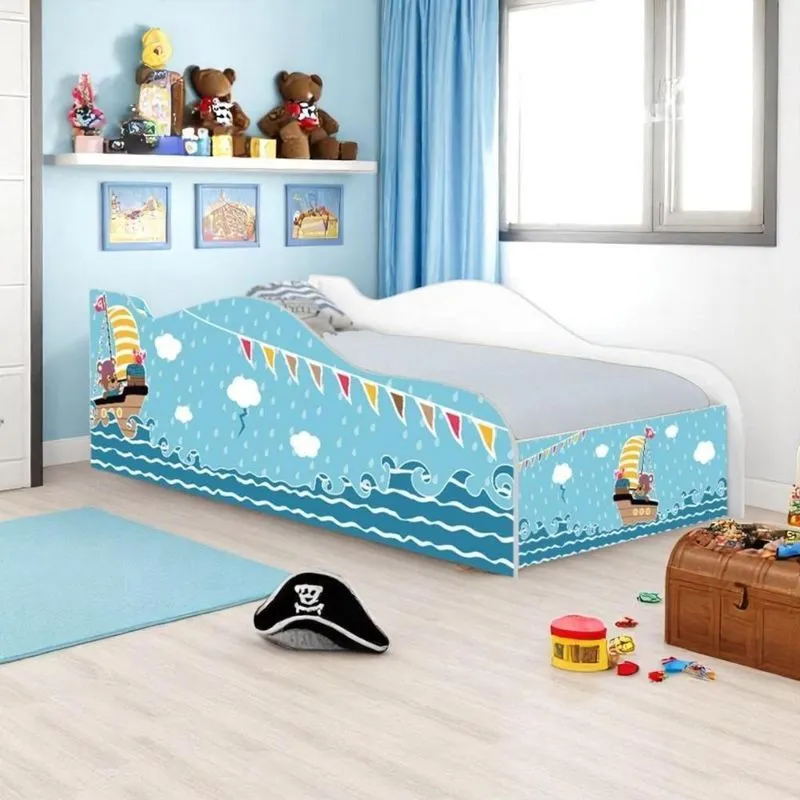 Cama Carro Solteiro Joy Ursinhos Pirata Solteiro Com Colchão