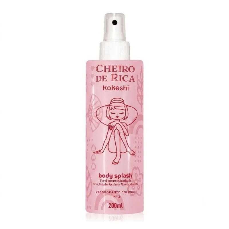 Body Splash Cheiro De Rica - Deo Colônia - Kokeshi - 200ml Floral Frutado