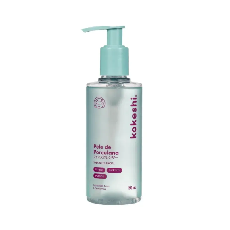 Sabonete Líquido Facial Pele de Porcelana 190ml Kokeshi - lojaparaisodarepublica
