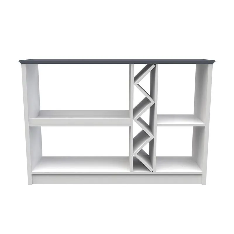 Bancada Com Prateleiras Florida Off White Cinza