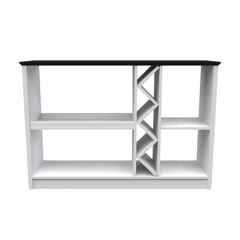 Bancada Com Prateleiras Florida Off White Preto