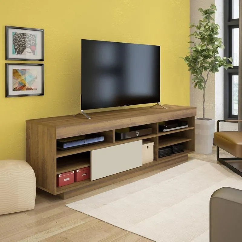 Bancada Para Tvs Até 75'' Brasília Pinho Off White