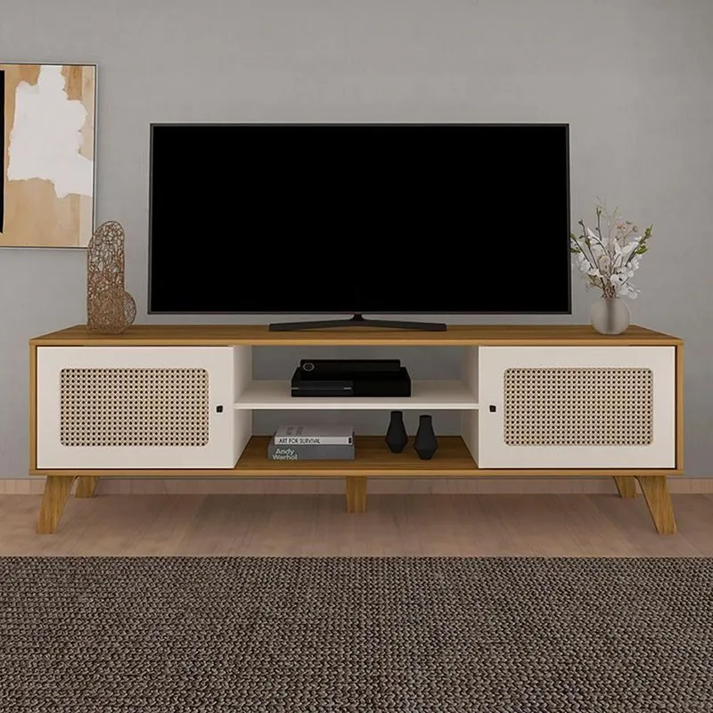 Bancada Para Tvs Até 75'' 2 Portas Fortaleza Carvalho Off White