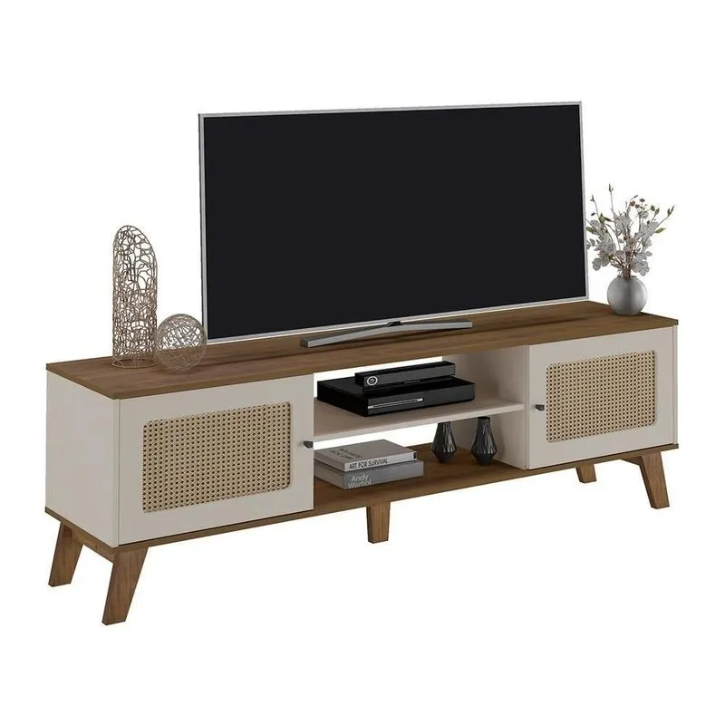 Bancada Para Tvs Até 75 Polegadas 2 Portas Fortaleza Pinho Off White