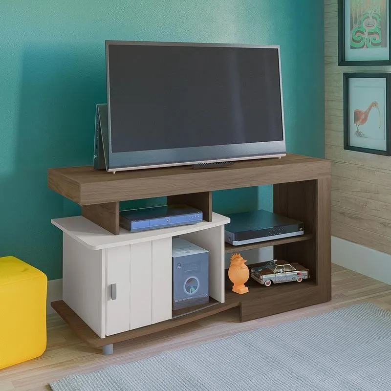 Bancada Para Tvs Até 50'' 1 Porta Sierra Amêndoa Off White