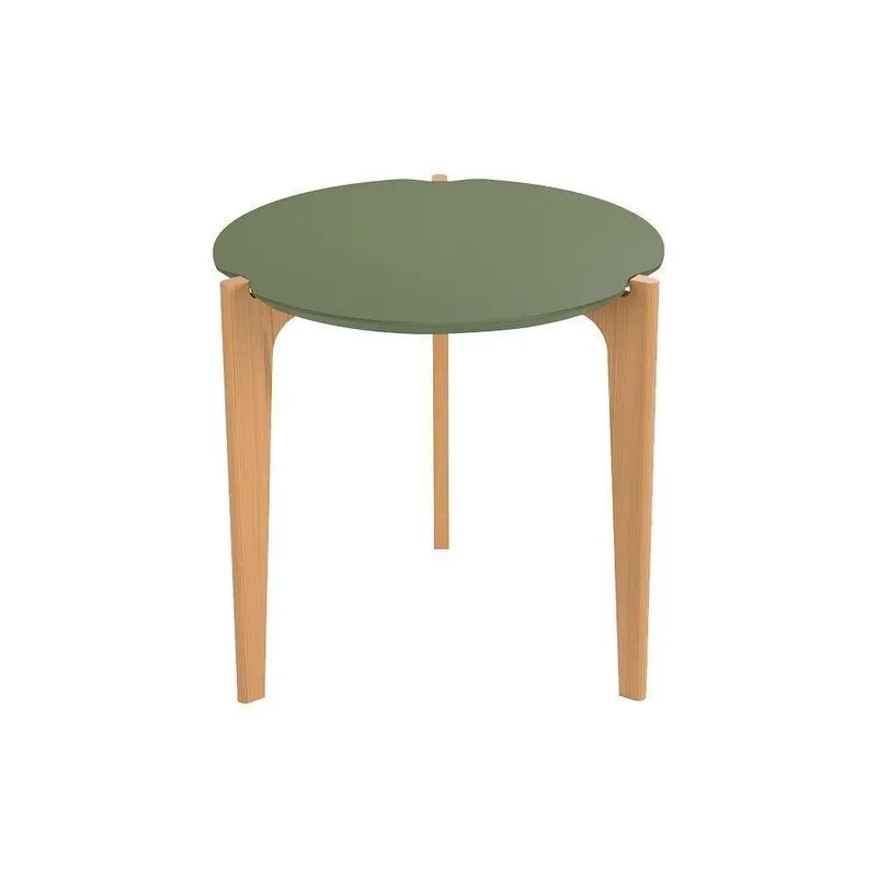 Mesa Lateral Redonda Canadá Verde Floresta Freijó