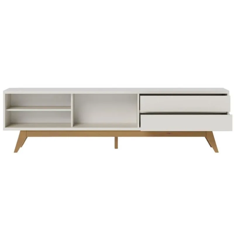 Rack Ripado Para Tvs 75 Viareggio Off White Matte