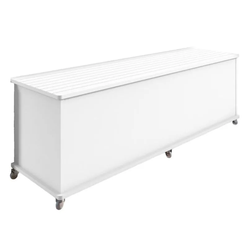 Baú Com Rodízios Para Quarto Altair Branco