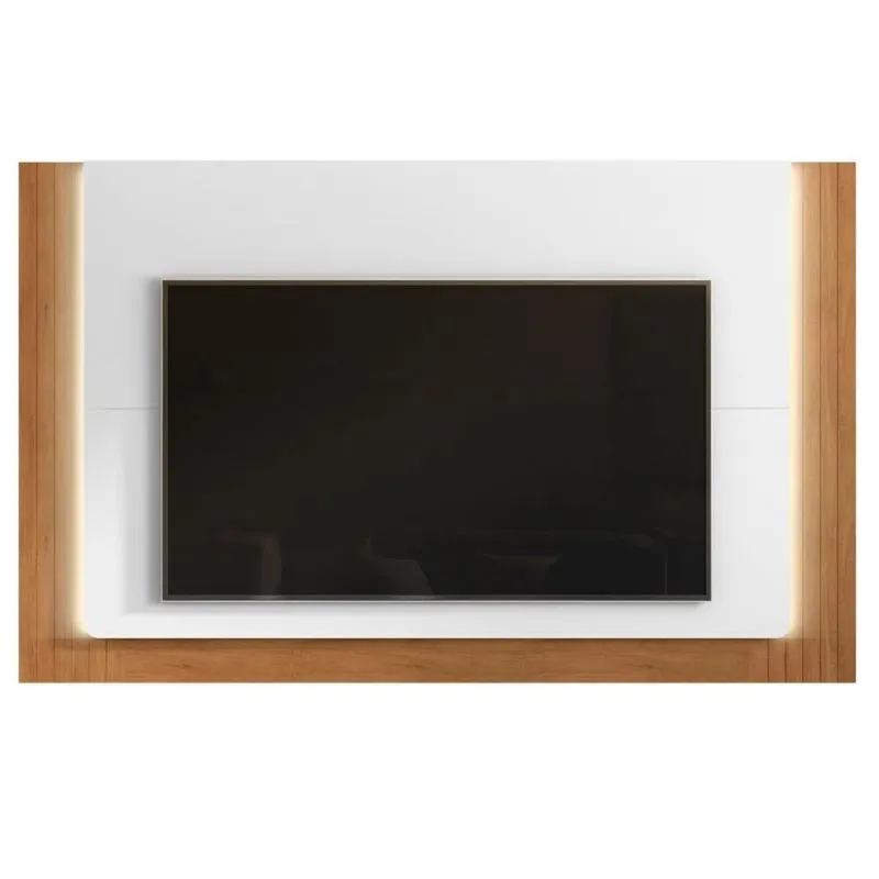 Painel Para Tvs 60 Polegdas Com Led Cairo Branco Cedro