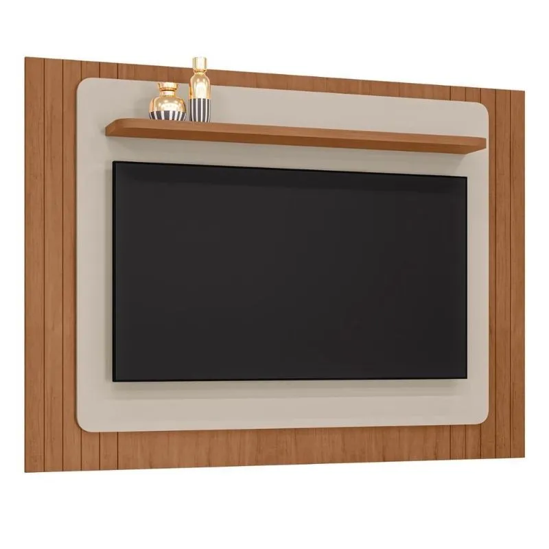 Painel Para Tvs 60 Ripado Ilhéus Cedro Off White
