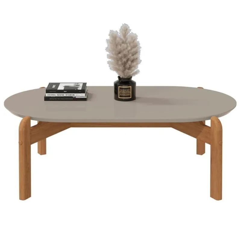 Mesa Para Sala Oval Divinópolis Off White Cedro