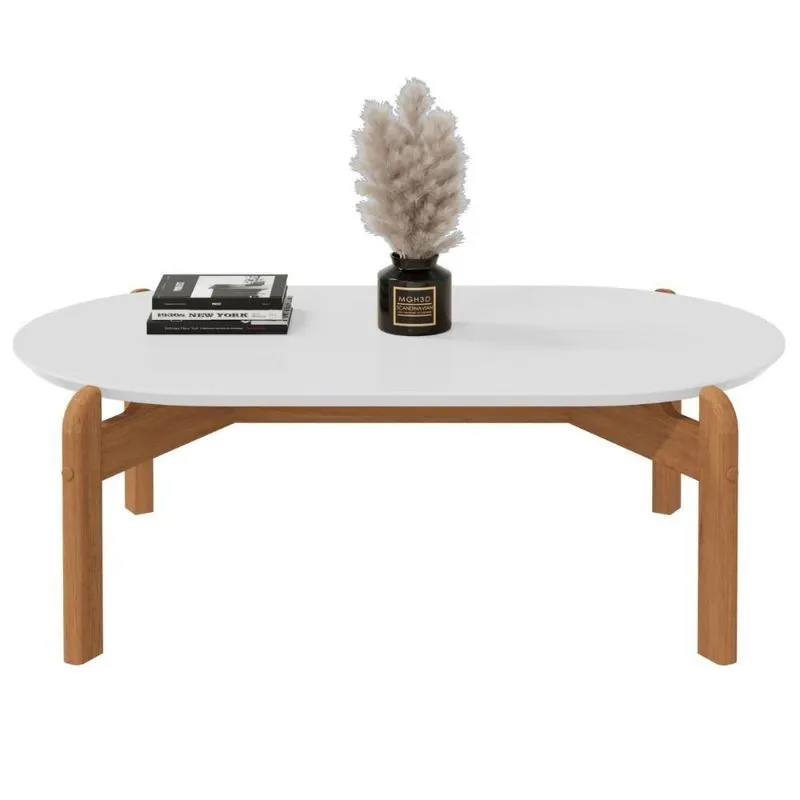 Mesa Para Sala Oval Divinópolis Branco Cedro
