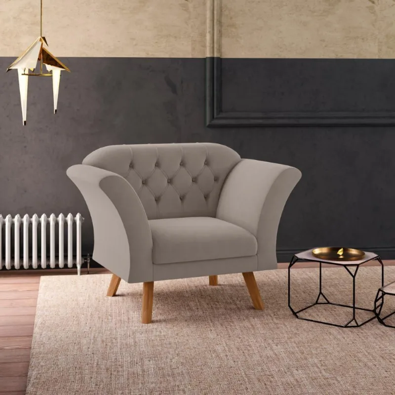 Poltrona Para Sala De Recepção Moreira Inca Sépia