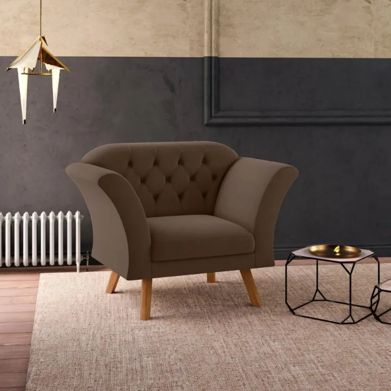 Poltrona Para Sala De Recepção Moreira Inca Marrom