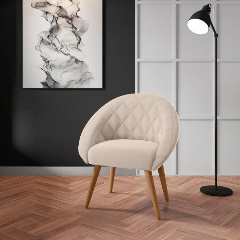 Poltrona Para Sala De Recepção Celina Inca Areia