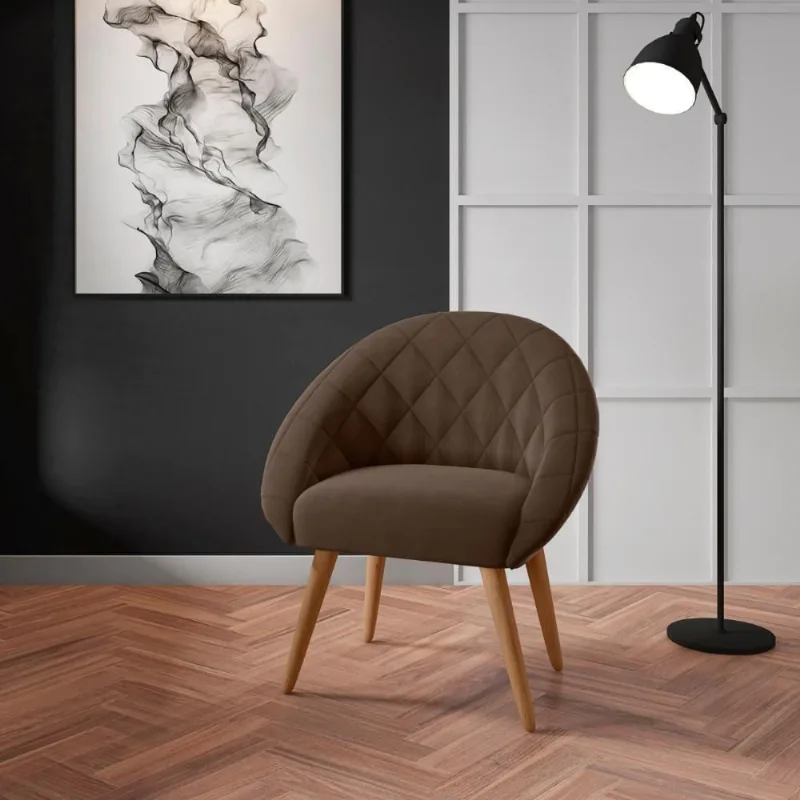 Poltrona Para Sala De Recepção Celina Inca Marrom