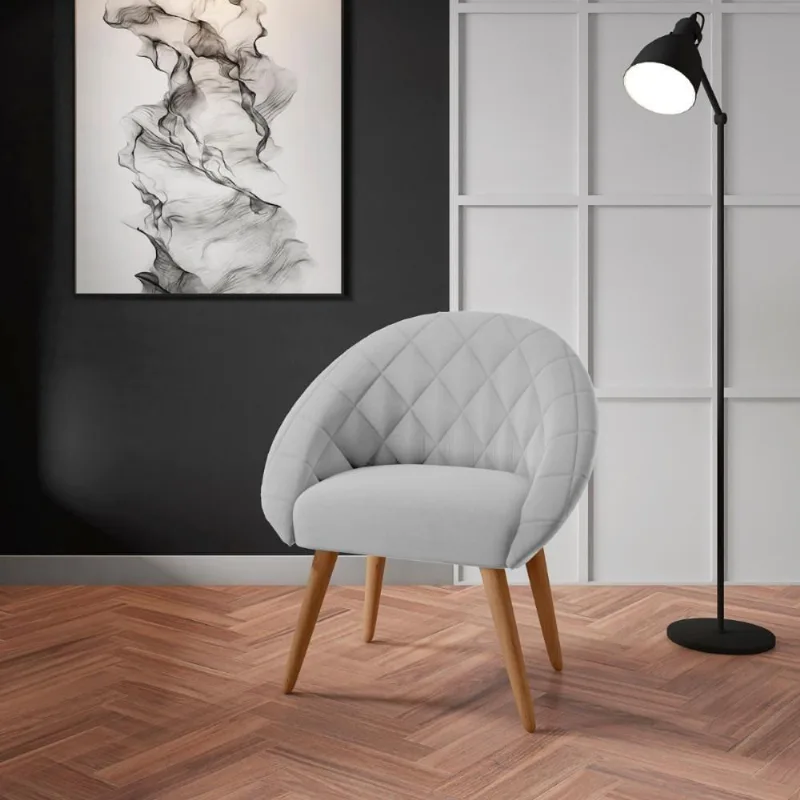 Poltrona Para Sala De Recepção Celina Linha Cinza