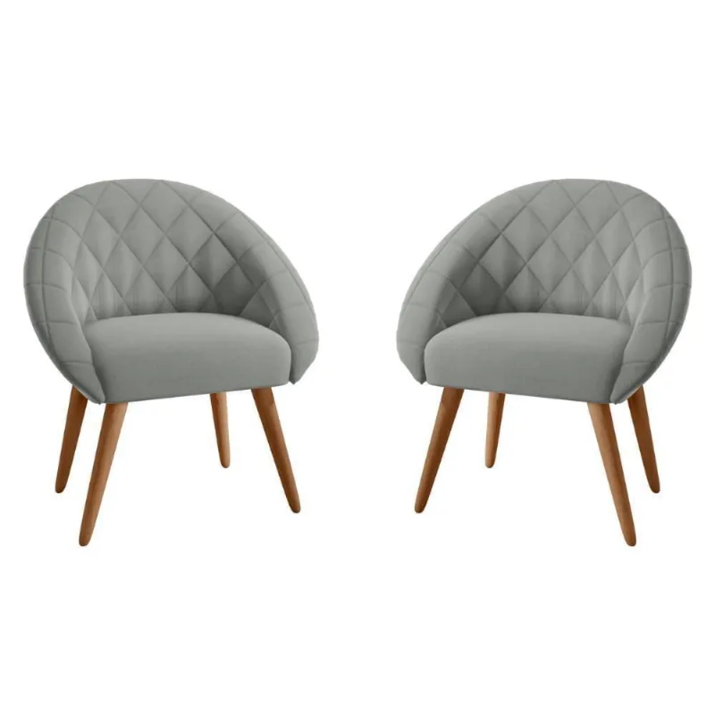 Conjunto Poltrona Para Sala De Recepção Celina Linha Grafite