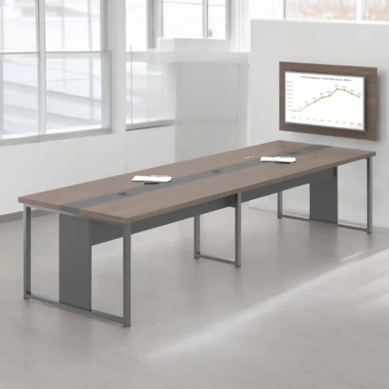 Mesa Para Reunião Com Painel De Aires Freijó Preto
