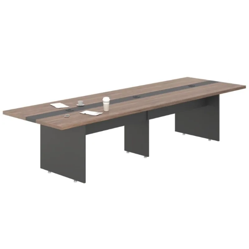 Mesa De Reunião 8 Lugares Com Faixa Lyon Noce Preto