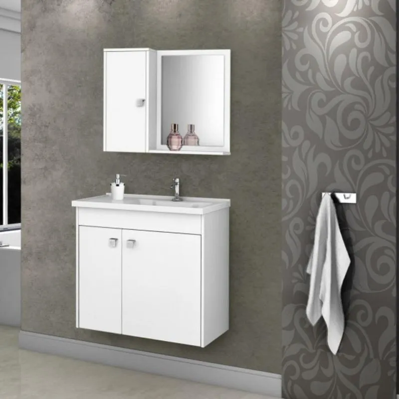 Conjunto Gabinete E Espelheira Colmar Branco