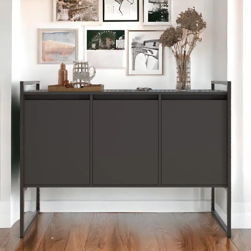 Buffet Aparador 3 Portas Sydney Preto Onix Preto Onix