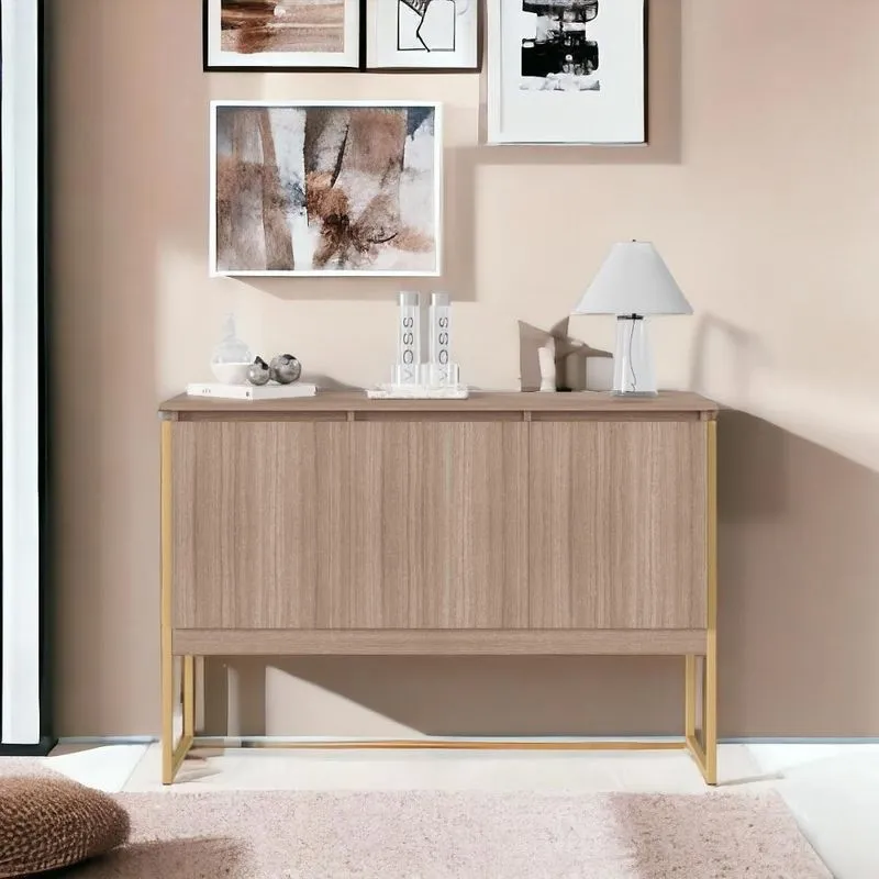 Aparador Buffet Com 3 Portas Bari Montana Dourado