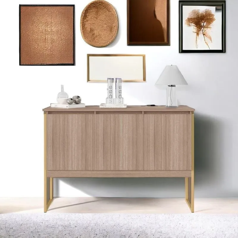 Buffet Aparador Industrial Para Sala Dakar Montana Dourado
