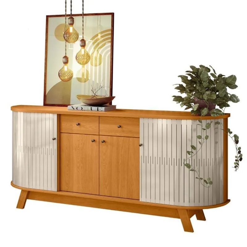 Buffet Com 4 Portas E 2 Gavetas Montreal Cinamomo Off White