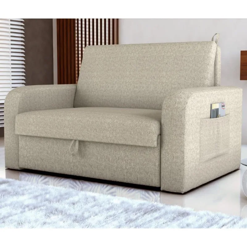 Sofá Cama Com Baú 2 Lugares John Linho