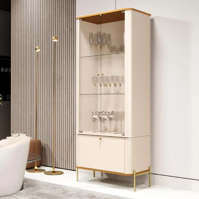 Cristaleira 2 Portas Baton Rouge Off White Nature Dourado