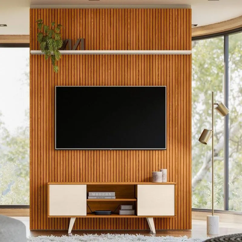 Conjunto Painel E Rack Frostholm Cinamomo Off White