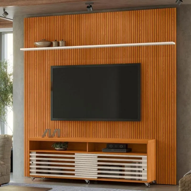 Conjunto Painel E Rack Wraithfall Cinamomo Off White