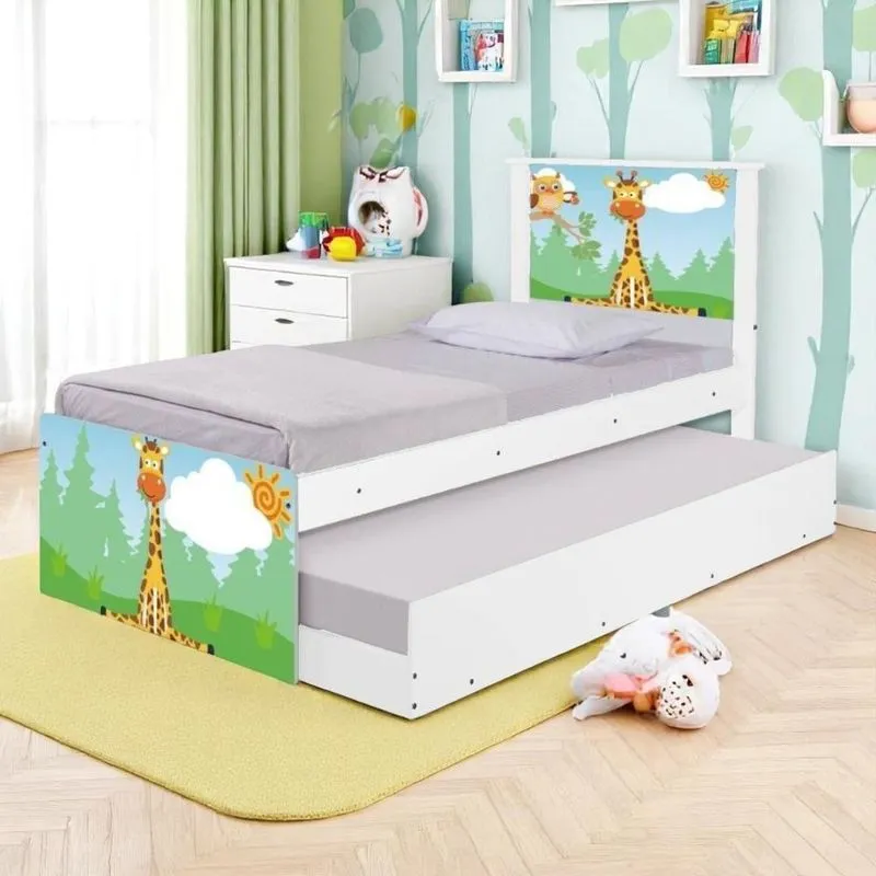 Bi Cama Juvenil Zap Com Cabeceira Safari Girafa