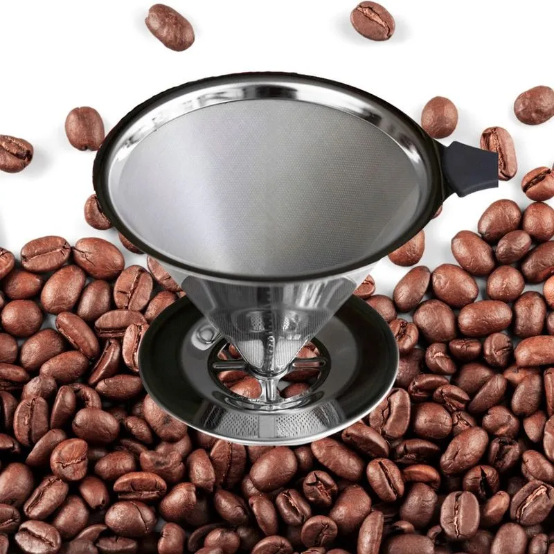 Filtro Coador De Café Aço Inox 103 Reutilizável Sem Papel Lavável Permanente Grande Linha Premium Casa Nova Decoração