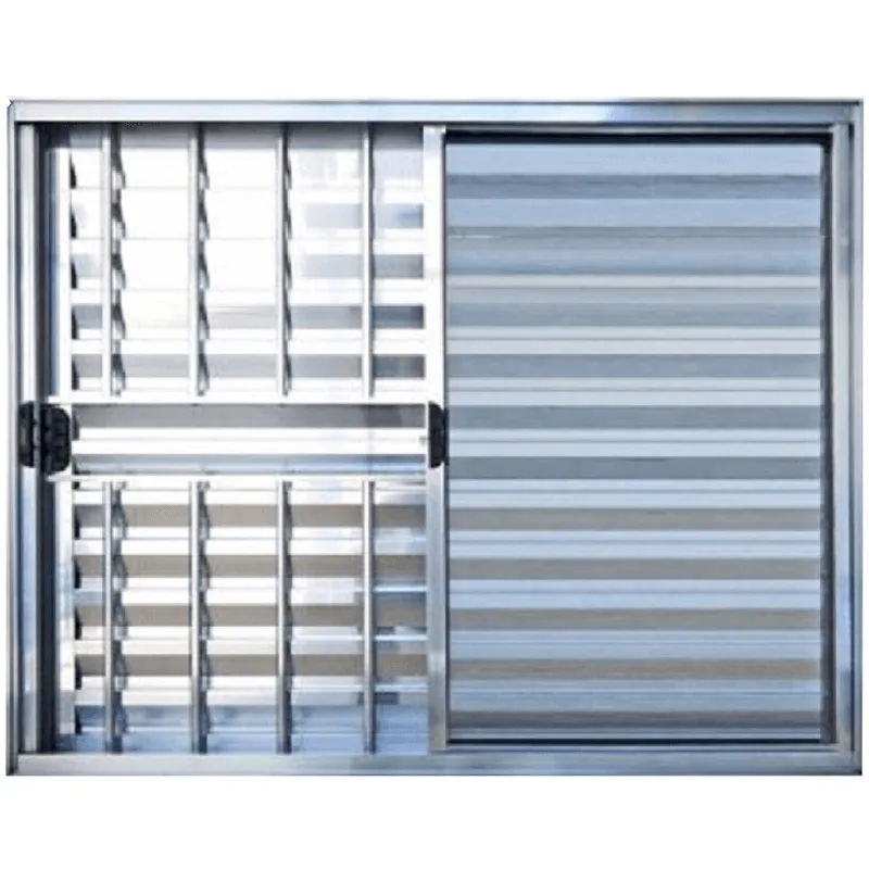 Janela Veneziana 3 Folhas Alumínio Brilhante Modular Com Grade - Dc
