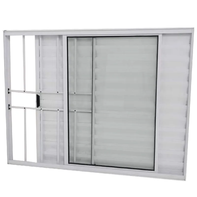 Janela Veneziana 3 Folhas Alumínio Branco Modular Com Grade - Dc