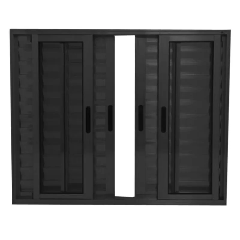 Janela Veneziana 6 Folhas Alumínio Preto Linha 25 - Dc