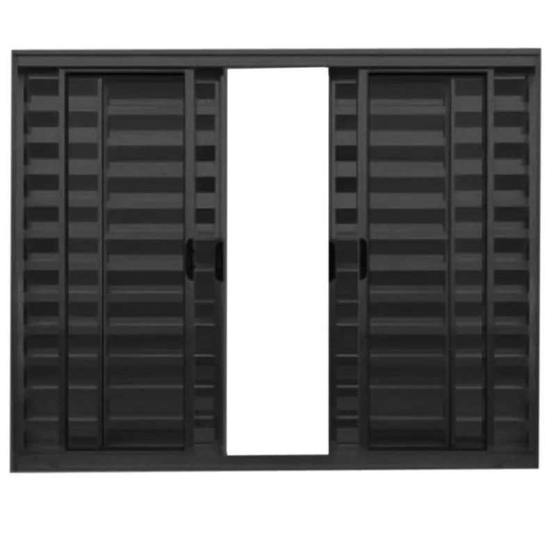 Janela Veneziana 6 Folhas Alumínio Preto Linha Modular - Dc