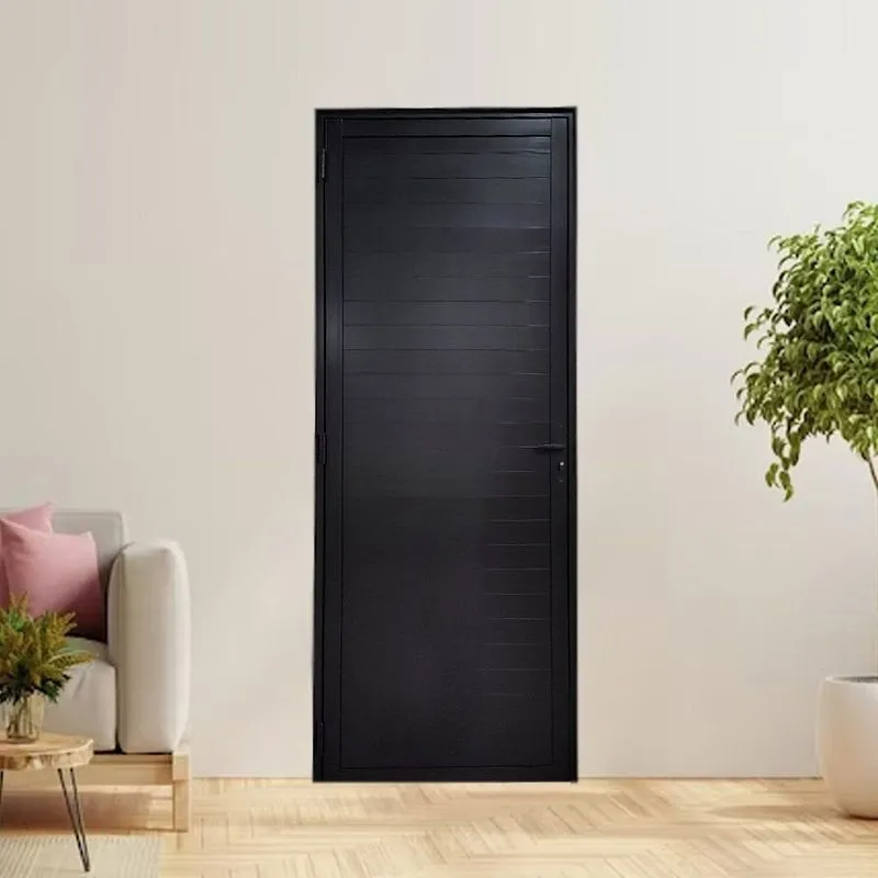 Porta Lambril Com Maçaneta Linha 25 210x90 Lado Esquerdo Preto