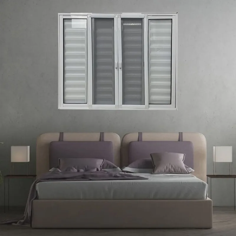 Janela Veneziana 6 Folhas com Tela Mosquiteira Linha 25 Branco 120x150