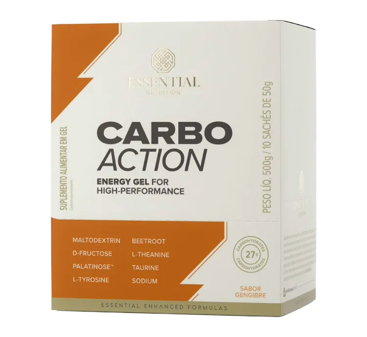 Carbo Action Gengibre sem Cafeina box 10 Sachês 50g Essential