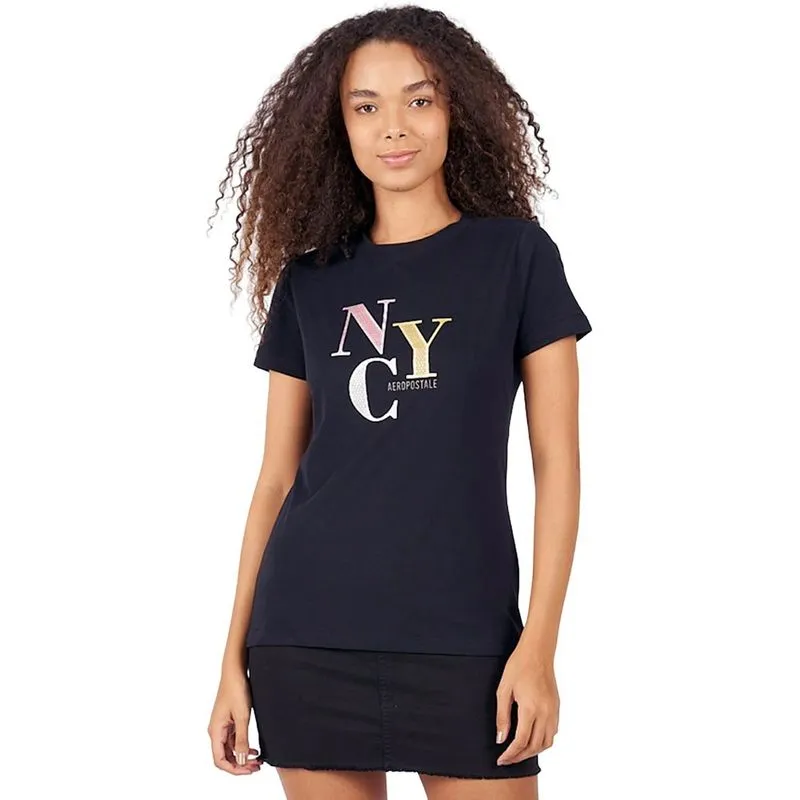 Camiseta Aeropostale Night Preta Feminina