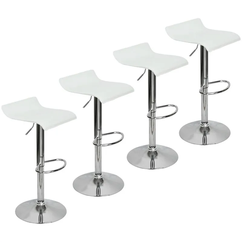 Kit 4 Banquetas Toquio Wave Enzo Belo Horizonte Giratória Com Regulagem - Branco Branca