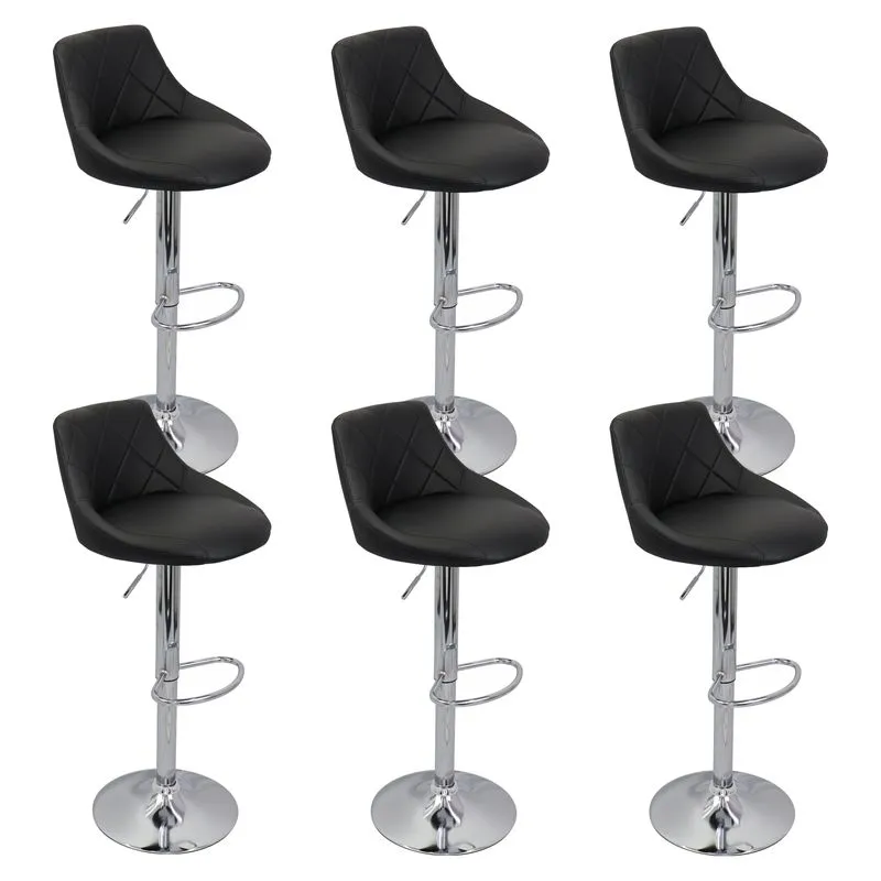 Kit 6 Banquetas Milano Carmel Estofada Giratória C/ Regulagem - Preto